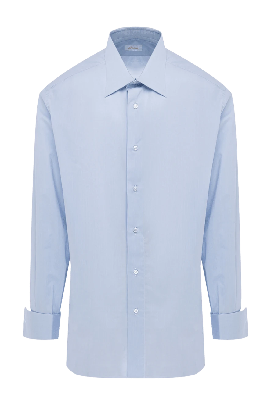 Brioni man blue cotton shirt for men купить с ценами и фото 977654 - photo 1