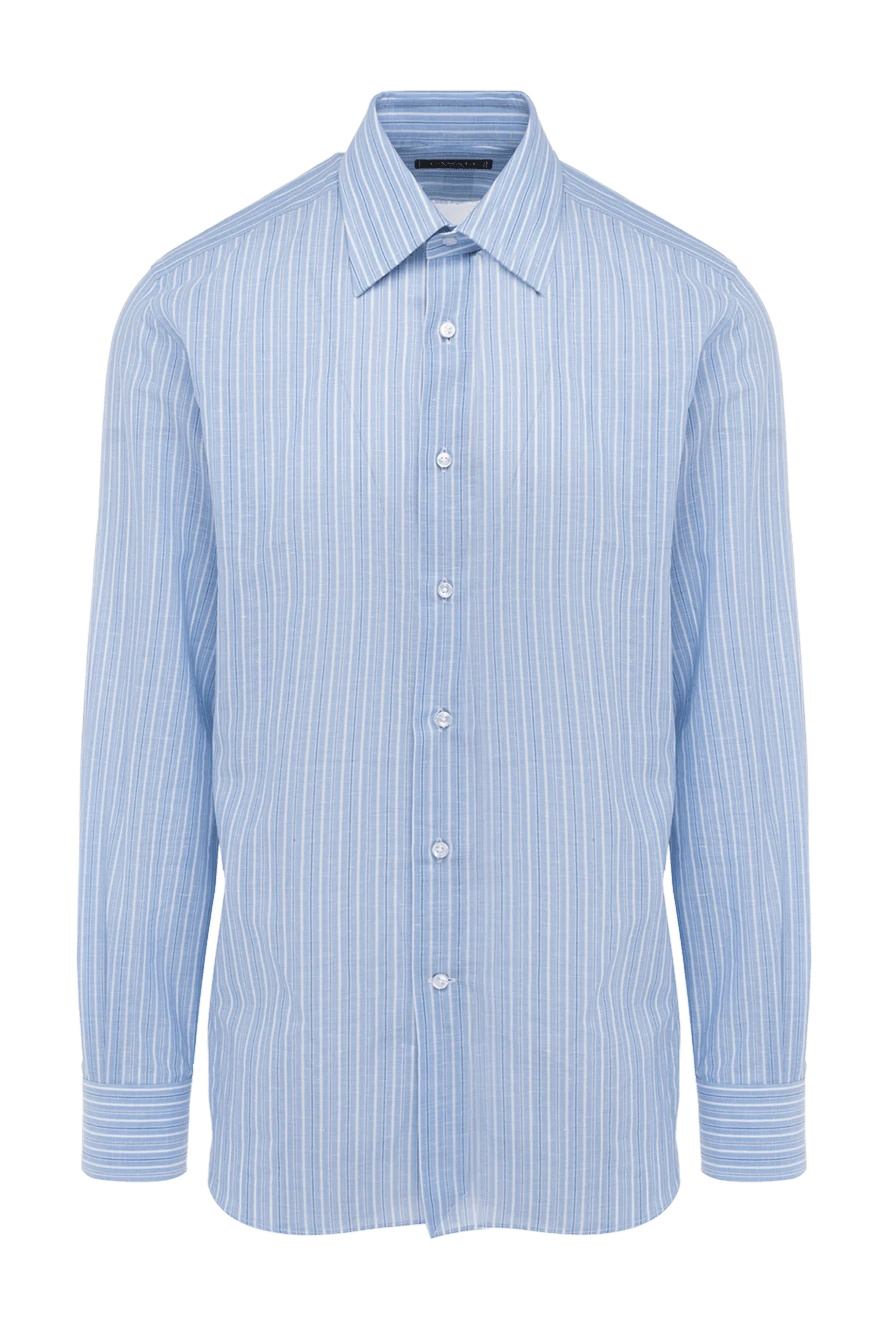 Canali man blue cotton shirt for men купить с ценами и фото 979559 - photo 1