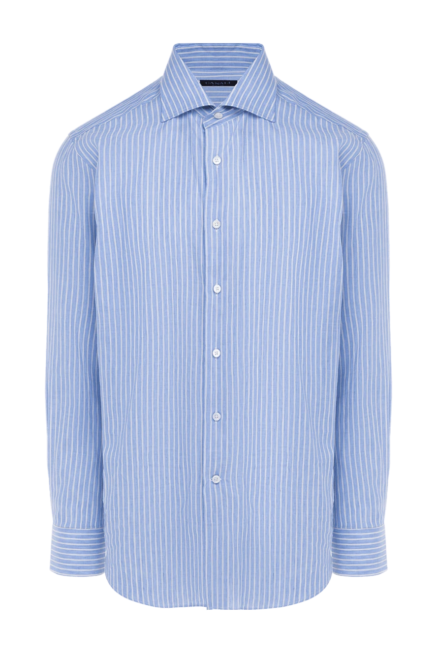 Canali man blue cotton shirt for men купить с ценами и фото 979561 - photo 1