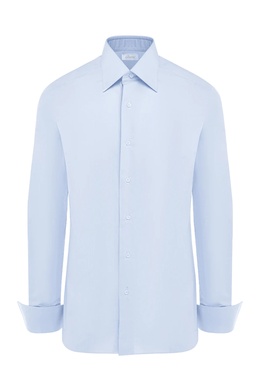 Brioni man blue cotton shirt for men купить с ценами и фото 980004 - photo 1