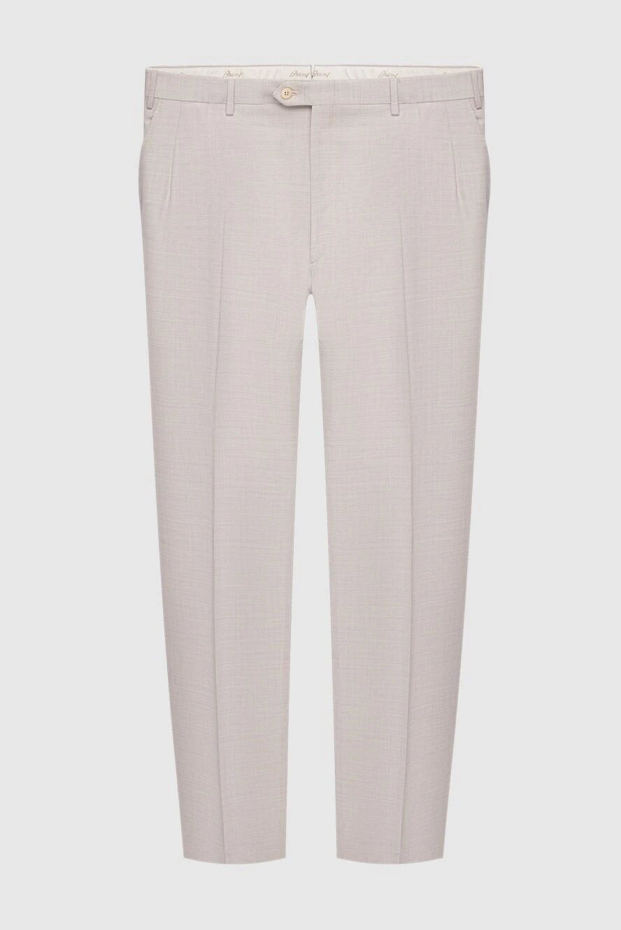 Brioni man men's beige wool trousers купить с ценами и фото 980172 - photo 1