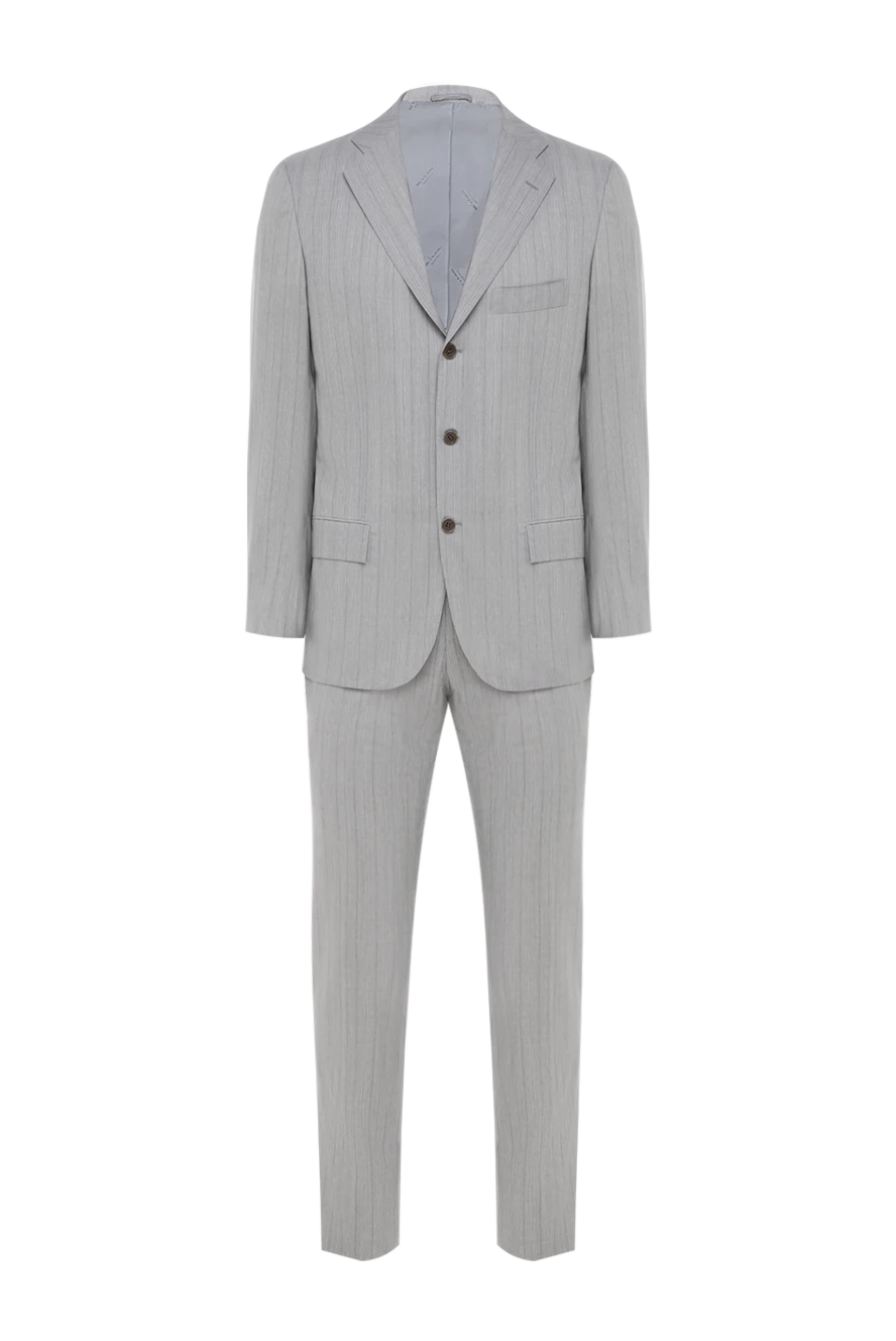 Kiton man men's wool suit, white купить с ценами и фото 980276 - photo 1