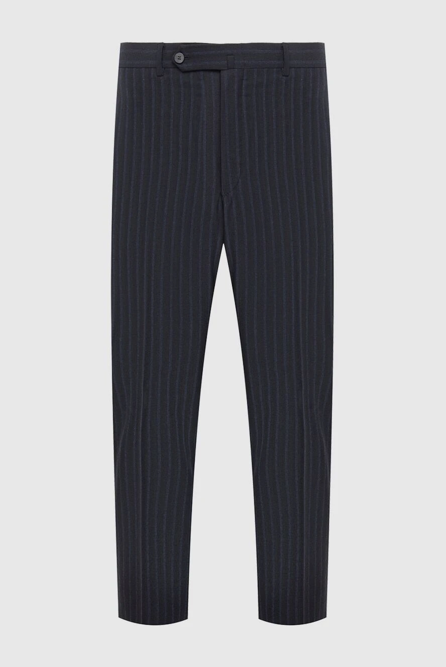 Isaia man black wool trousers for men купить с ценами и фото 983204 - photo 1