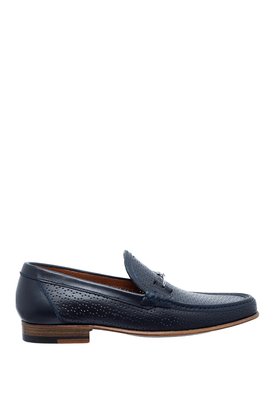 A.Testoni man men's blue leather loafers купить с ценами и фото 984873 - photo 1