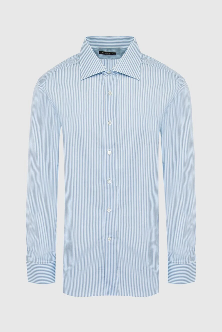 Canali man blue cotton shirt for men купить с ценами и фото 985679 - photo 1