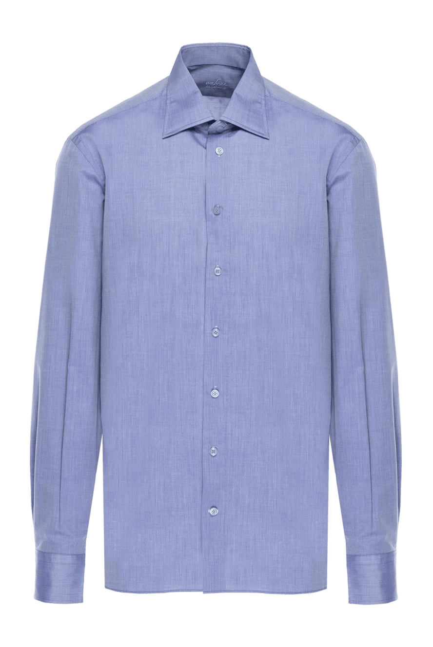 Van Laack man blue cotton shirt for men купить с ценами и фото 985833 - photo 1