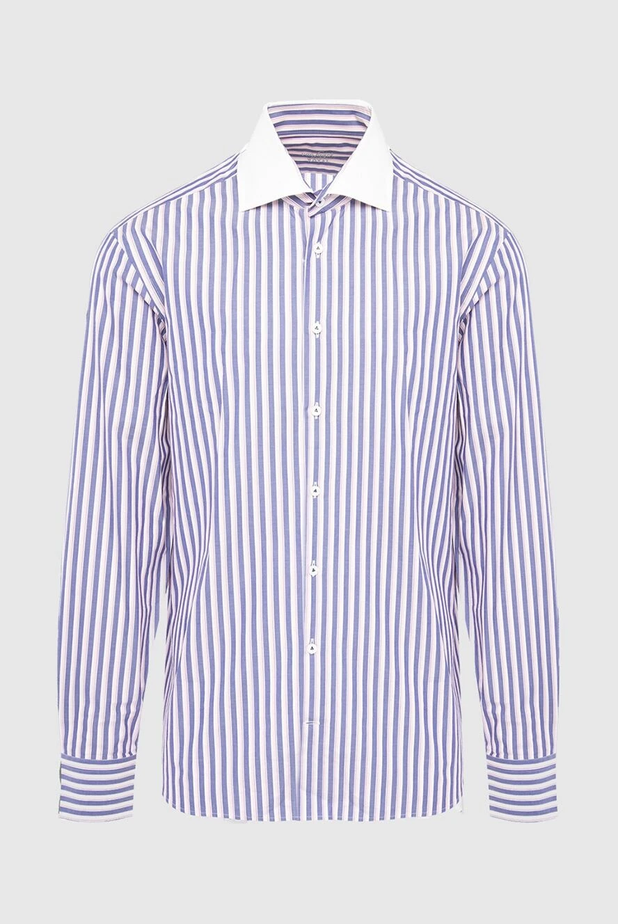 Van Laack man blue cotton shirt for men купить с ценами и фото 985836 - photo 1