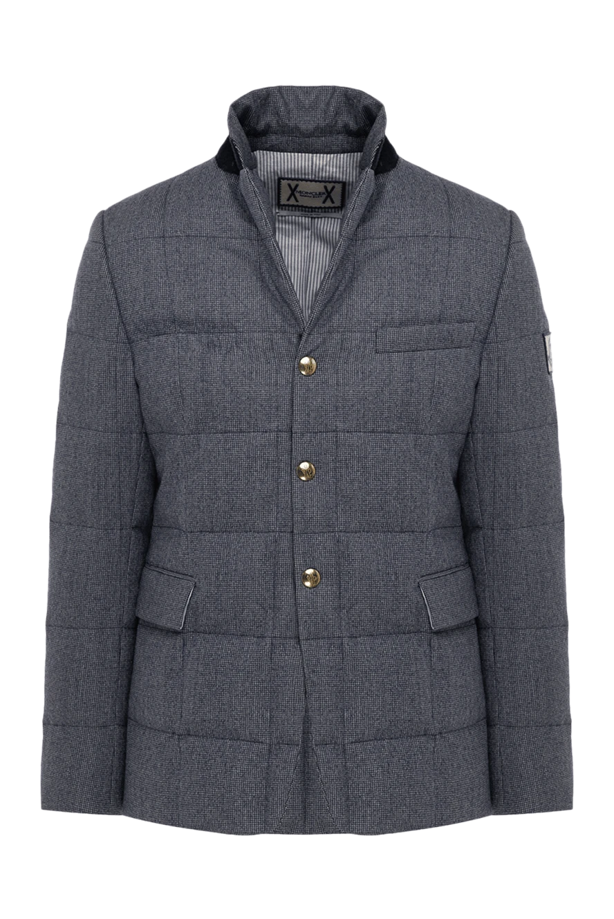 Moncler пуховик-пиджак из серой шерсти с накладными карманами и золотистой фурнитурой
992307 - фото 1