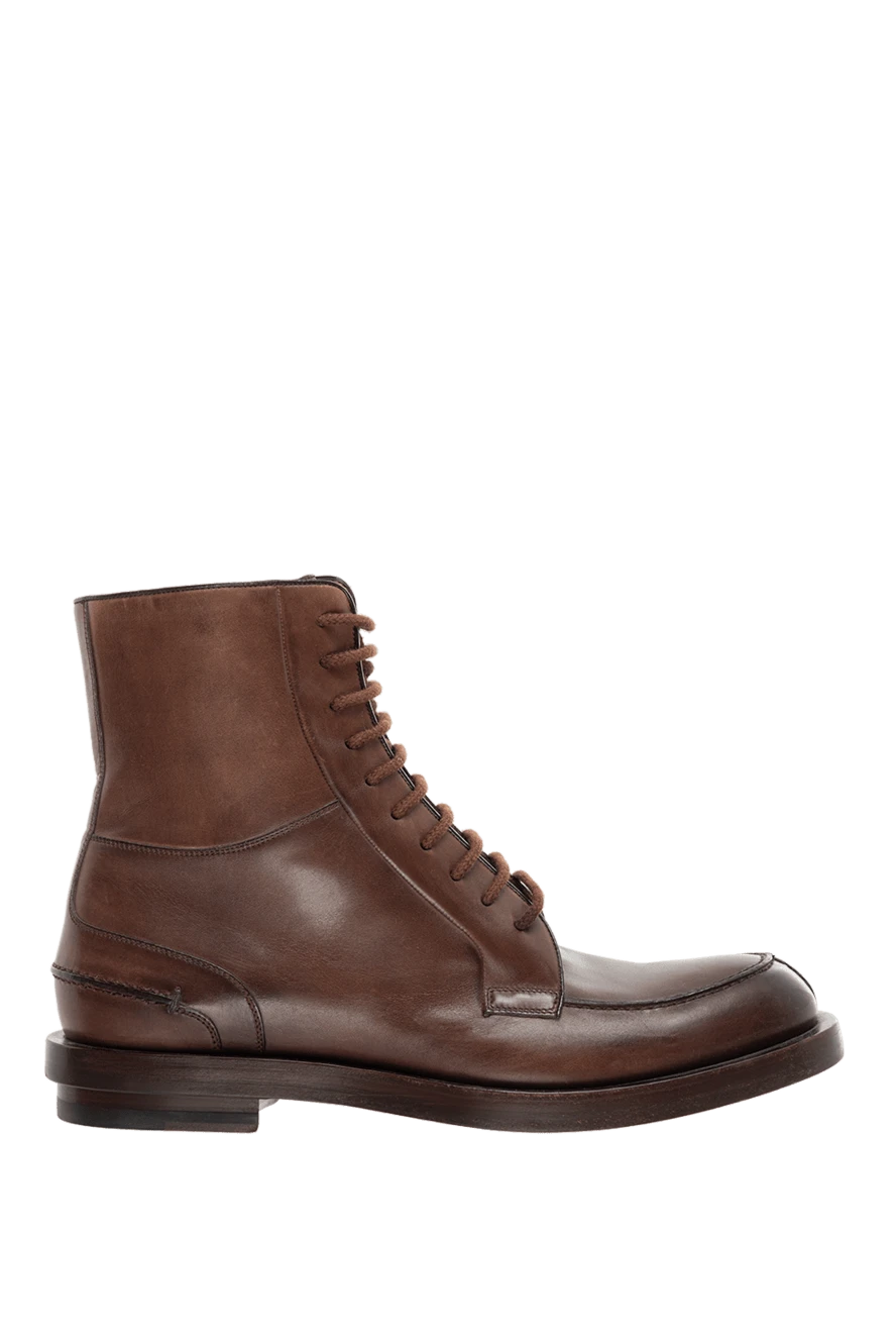 Gucci man brown leather men's boots купить с ценами и фото 998894 - photo 1