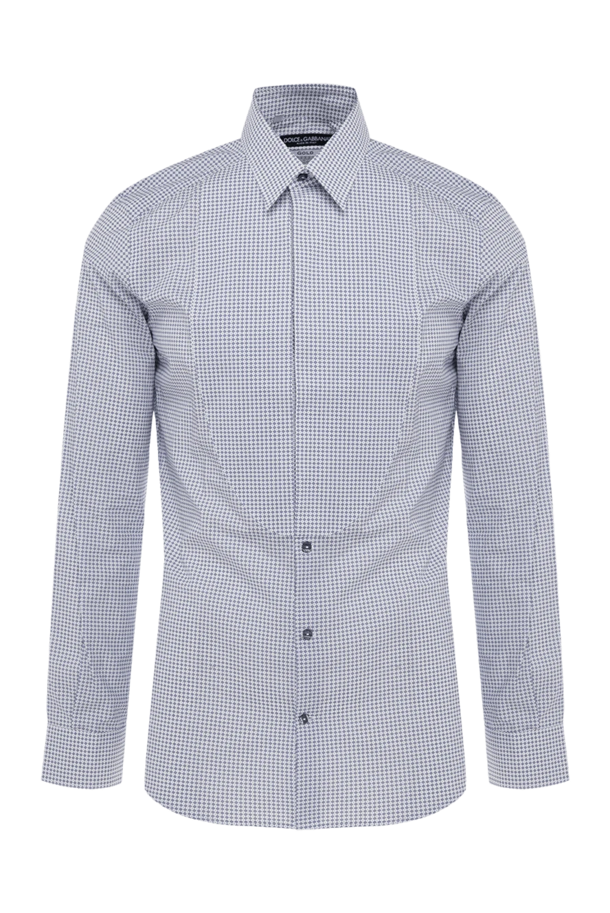 Dolce & Gabbana man men's blue cotton shirt купить с ценами и фото 999208 - photo 1