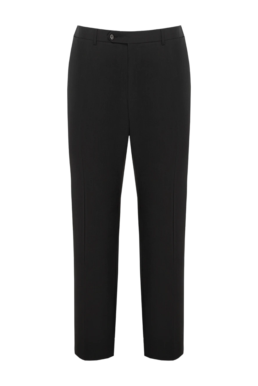 Canali тегіс жүннен тігілген қара тік шалбар
999529 - фото 1