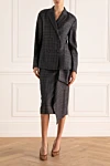  Brunello Cucinelli - flounce on the skirt, checkered pattern. 100% wool. Closure: buttons. two side pockets. Country of origin: Italy. Care: specialized cleaning - photo 8