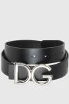 Dolce & Gabbana  - DG logo buckle:. Plate buckle and mushroom closure Single loop belt clip. External composition: 100% Calfskin. Internal 100% Calfskin. Size: Belt width 25 mm. Country of origin: Italy. Care: specialized cleaning - photo 5