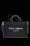  Dolce & Gabbana - логотип бренда. двухзамковая застежка-молния сверху с фирменными пуллерами. 20% натуральная кожа, 72% полиамид, 8% акрил. Ручки: текстильные ручки с отделкой из телячьей кожи. передний плоский карман на молнии с фирменным пуллером. Размеры: 33 × 50 × 20 см. Страна производитель: Италия. Уход: специализированная чистка - фото 6