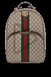  Gucci - логотип бренда, отделка из кожи коричневого цвета, Фурнитура золотистого цвета. сетчатая подкладка с набивкой сзади. 100% тестиль . Ремень: регулируемые плечевые ремни. передний карман на молнии снаружи,. один карман на молнии внутри.  молния. Страна производитель: Италия. Уход: специализированная чистка - фото 6