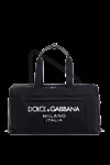 Dolce & Gabbana  - логотип бренда Dolce&Gabbana Milano. 100% нейлон. Размер: 24 × 50 × 23 см. Ремень: съемный регулируемый текстильный плечевой ремень с отделкой из телячьей кожи.  двухзамковая молния. передний плоский карман на молнии с фирменным пуллером. Страна производитель: Италия. Уход: специализированная чистка - фото 5